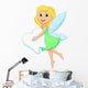 Illustration of a Cute Tooth Fairy Flying with Tooth Wall Decal