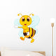 Cute Bee Cartoon Waving Wall Decal