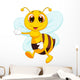 Cute bee cartoon waving Wall Decal