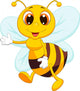 Cute bee cartoon waving Wall Decal