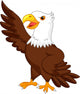 Eagle Cartoon Waving Wall Decal