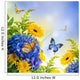 Bouquet from blue hydrangeas and  butterfly, a flower background Wall Mural