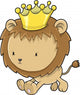 Cute Lion Cub Prince Vector Illustration Art Wall Decal