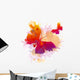Colorful splashes butterflies Wall Decal