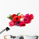 bunch of red and pink tulips over white Wall Decal