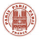 Stamp with the name of Paris, France written inside the stamp Wall Decal