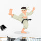 Cartoon illustration of karate boy Wall Decal
