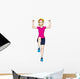 Cartoon illustration of a woman aerobic exercising Wall Decal