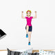 Cartoon illustration of a woman aerobic exercising Wall Decal