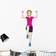 Cartoon illustration of a woman aerobic exercising Wall Decal