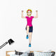Cartoon illustration of a woman aerobic exercising Wall Decal