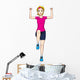 Cartoon illustration of a woman aerobic exercising Wall Decal