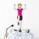 Cartoon illustration of a woman aerobic exercising Wall Decal