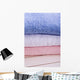Blue White and Pink Towel in Bath Wall Mural