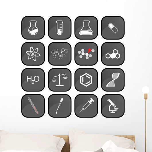 Chemistry icons Wall Decal