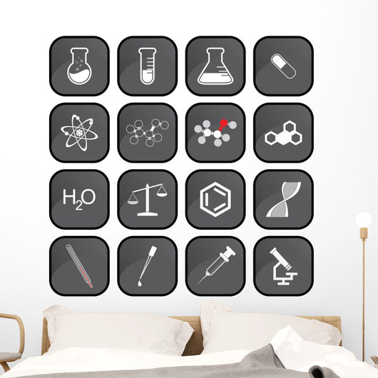 Chemistry icons Wall Decal