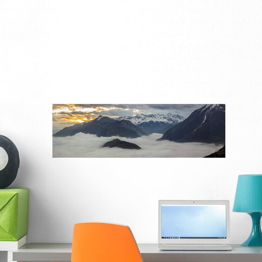 Panoramic Rhone Valley Switzerland Wall Mural