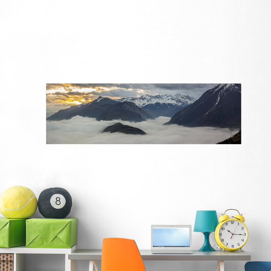 Panoramic Rhone Valley Switzerland Wall Mural