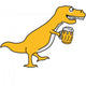 Funny Drunken Oktoberfest T-rex Wall Mural