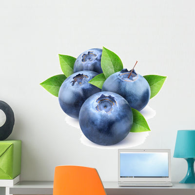 Fresh Blueberries Wall Decal shown on a wall