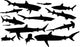 massive shark silhouette Wall Decal