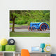 Blue and Orange Tractor Wall Mural