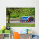 Blue and Orange Tractor Wall Mural