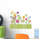 Cute Card With Flowers and Butterflies Wall Mural