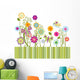 Cute Card With Flowers and Butterflies Wall Mural