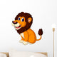 cute lion cartoon expression Wall Decal