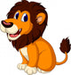 cute lion cartoon expression Wall Decal