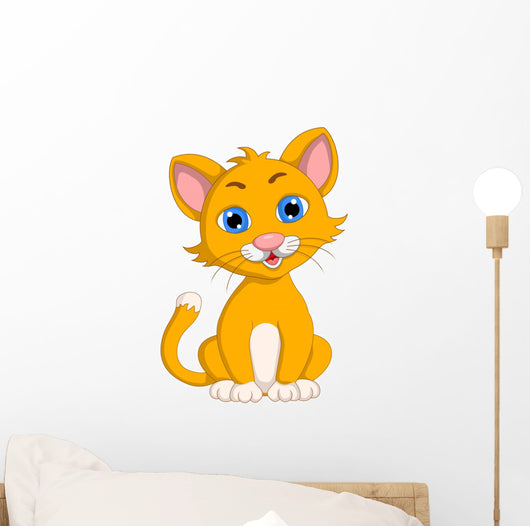 Cute Cat Cartoon Expression Wall Decal