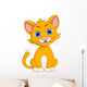 cute cat cartoon expression Wall Decal
