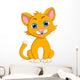 cute cat cartoon expression Wall Decal