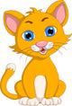 cute cat cartoon expression Wall Decal