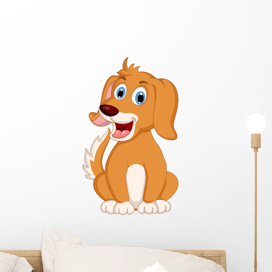 cute little dog cartoon expression Wall Decal