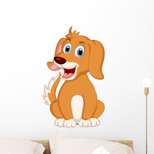 cute little dog cartoon expression Wall Decal