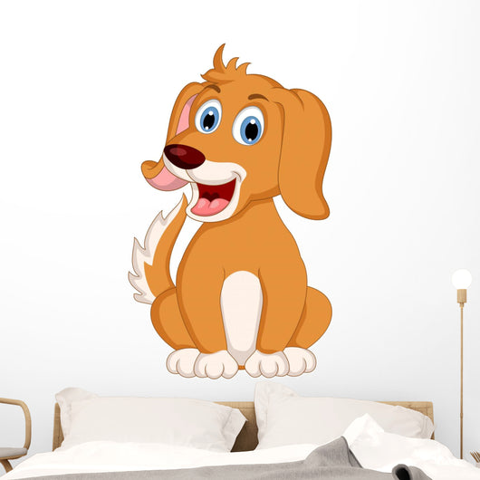 cute little dog cartoon expression Wall Decal