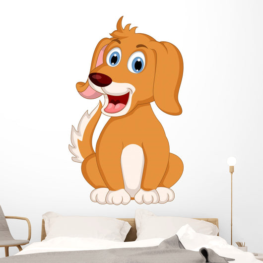 cute little dog cartoon expression Wall Decal