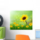 Summer Background With Yellow Flowers Wall Mural