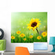 Summer Background With Yellow Flowers Wall Mural