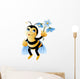 Bee with Flowers Wall Decal