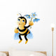 Bee with Flowers Wall Decal