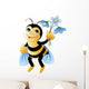 Bee with Flowers Wall Decal