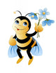 Bee with Flowers Wall Decal