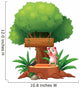 A Pig and a Bird above a Stump in Front of a Wooden Signboard Wall Decal