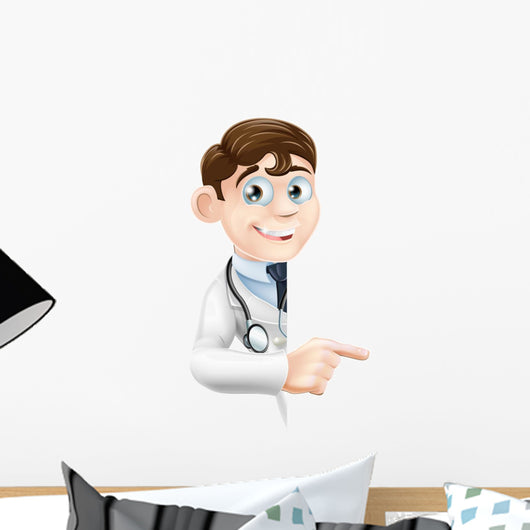 Doctor Pointing Banner Wall Decal