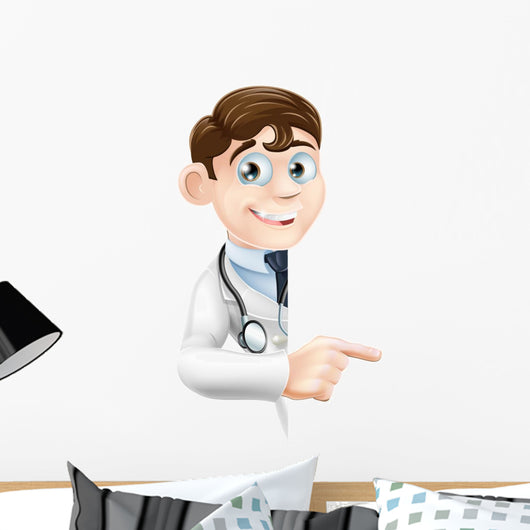 Doctor Pointing Banner Wall Decal