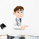 Doctor Pointing Banner Wall Decal
