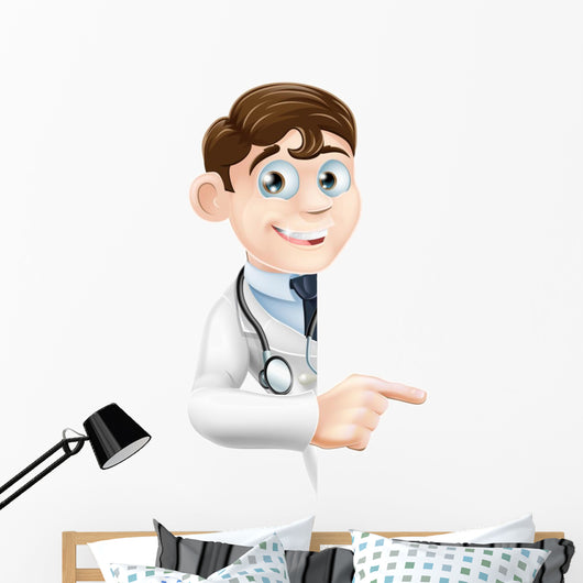 Doctor Pointing Banner Wall Decal